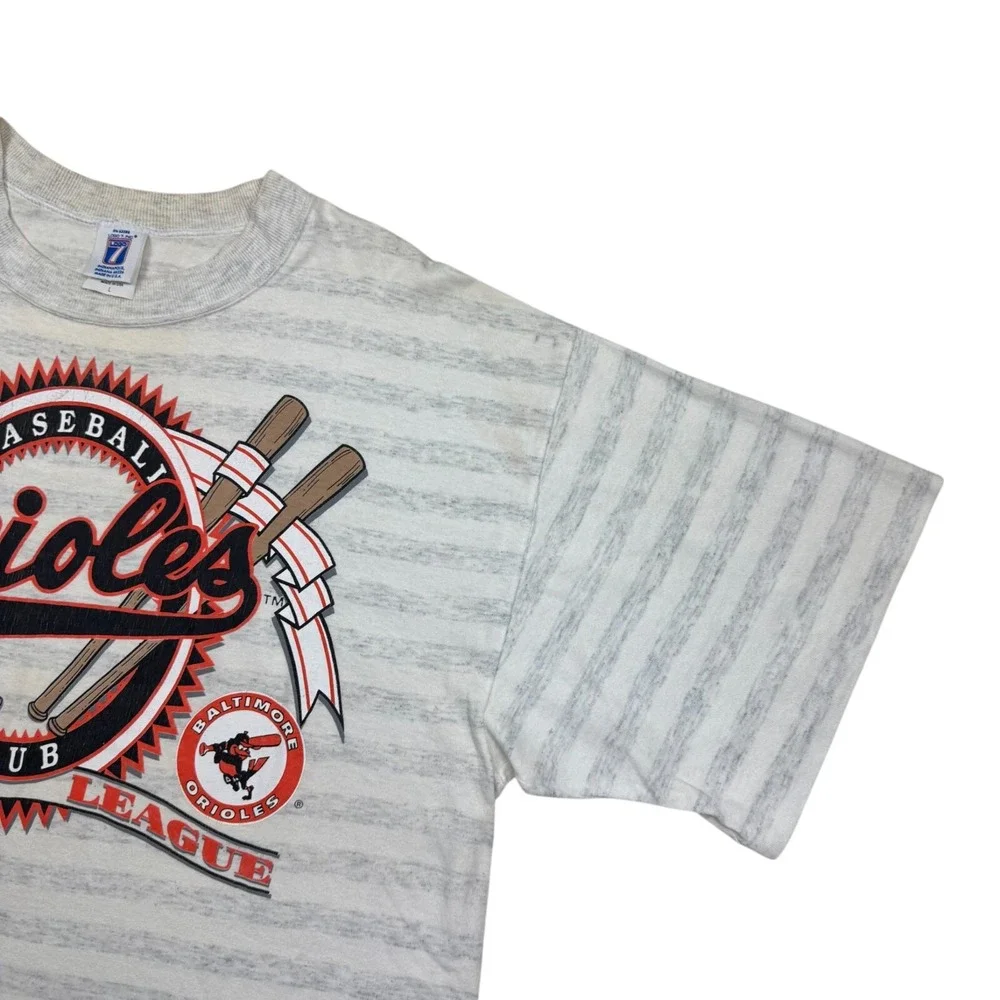 Vintage 90's Baltimore Orioles Graphic T-Shirt Logo 7 Faded Made in USA Size L - Picture 5 of 14